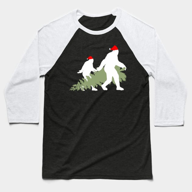 Funny Xmas Bigfoot and Sasquatch T Shirts Baseball T-Shirt by DHdesignerPublic